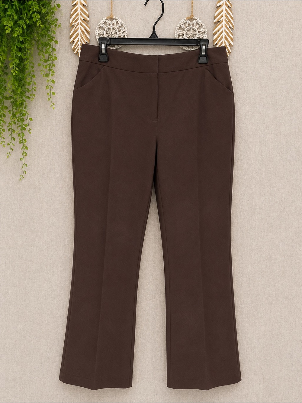 Women's Brown Boot-Cut Dress Pants